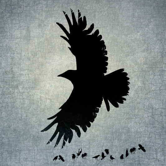 AS THE CROW FLIES - Fine Art Print, Blue Crow Series