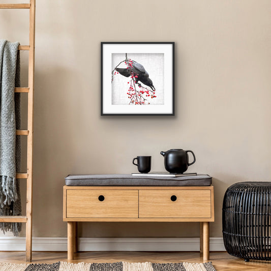 THE BERRY BANDIT - Fine Art Print, Crow Portrait Series