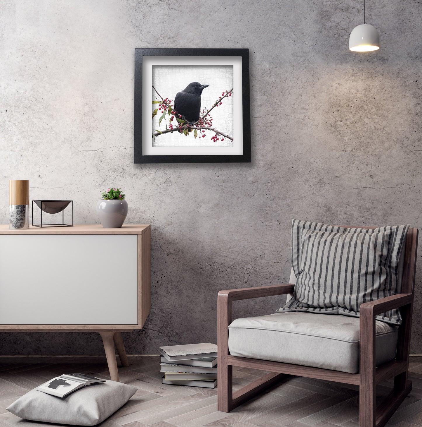 BERRY CROW - Fine Art Print, Crow Portrait Series