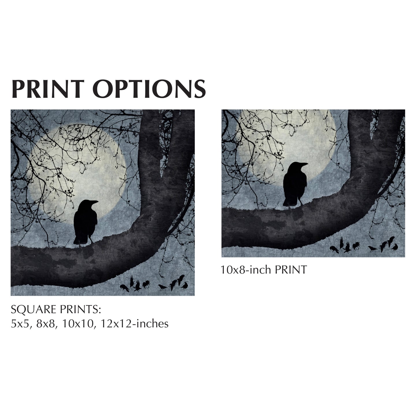 BLUE MOON - Fine Art Print, Blue Crow Series