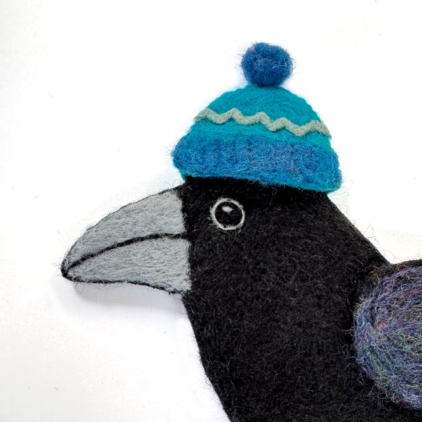 MILLINERY CROW-3 Wool Needle-Felted Crow Wall Art