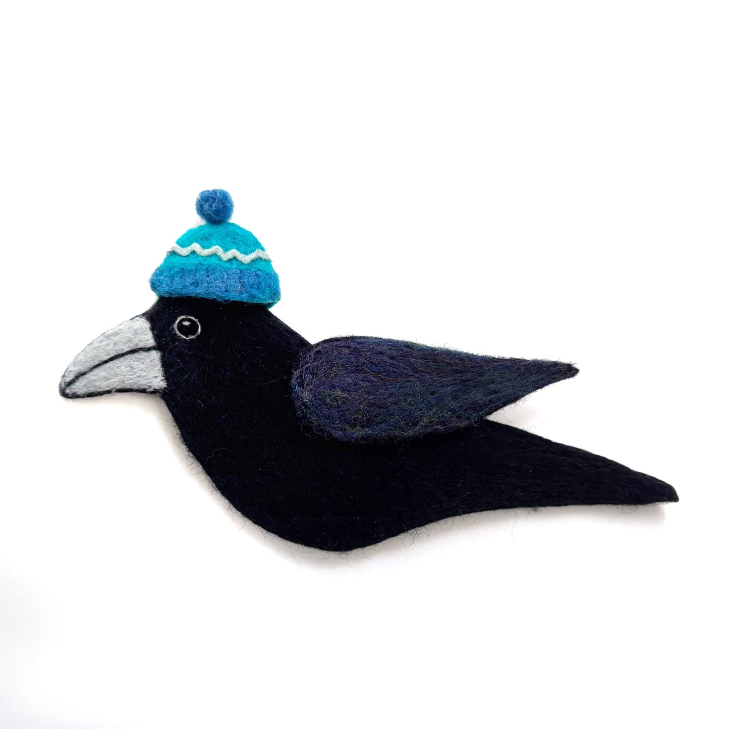 MILLINERY CROW-3 Wool Needle-Felted Crow Wall Art