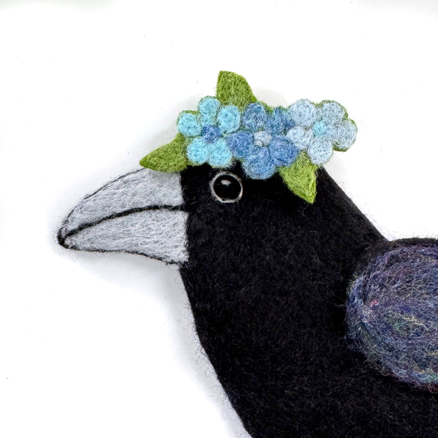 MILLINERY CROW-3 Wool Needle-Felted Crow Wall Art