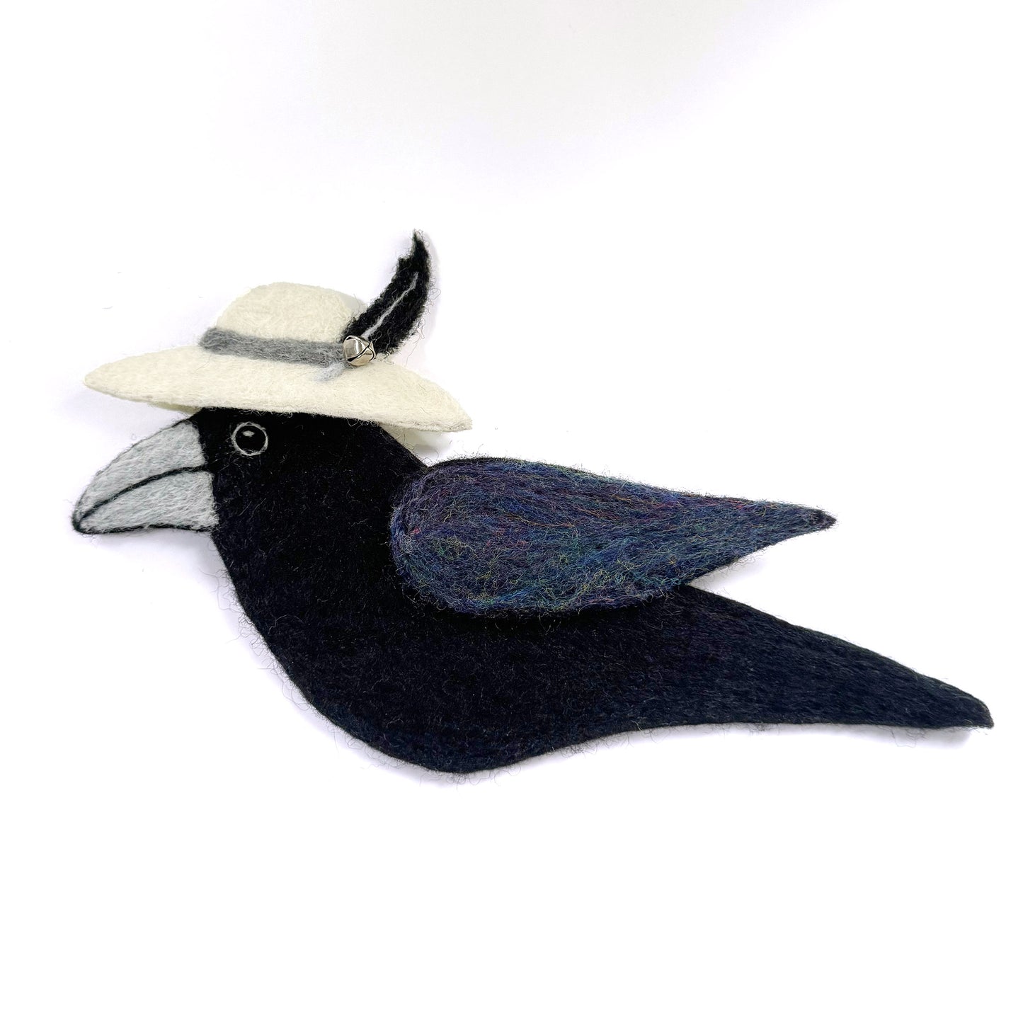 MILLINERY CROW-3 Wool Needle-Felted Crow Wall Art