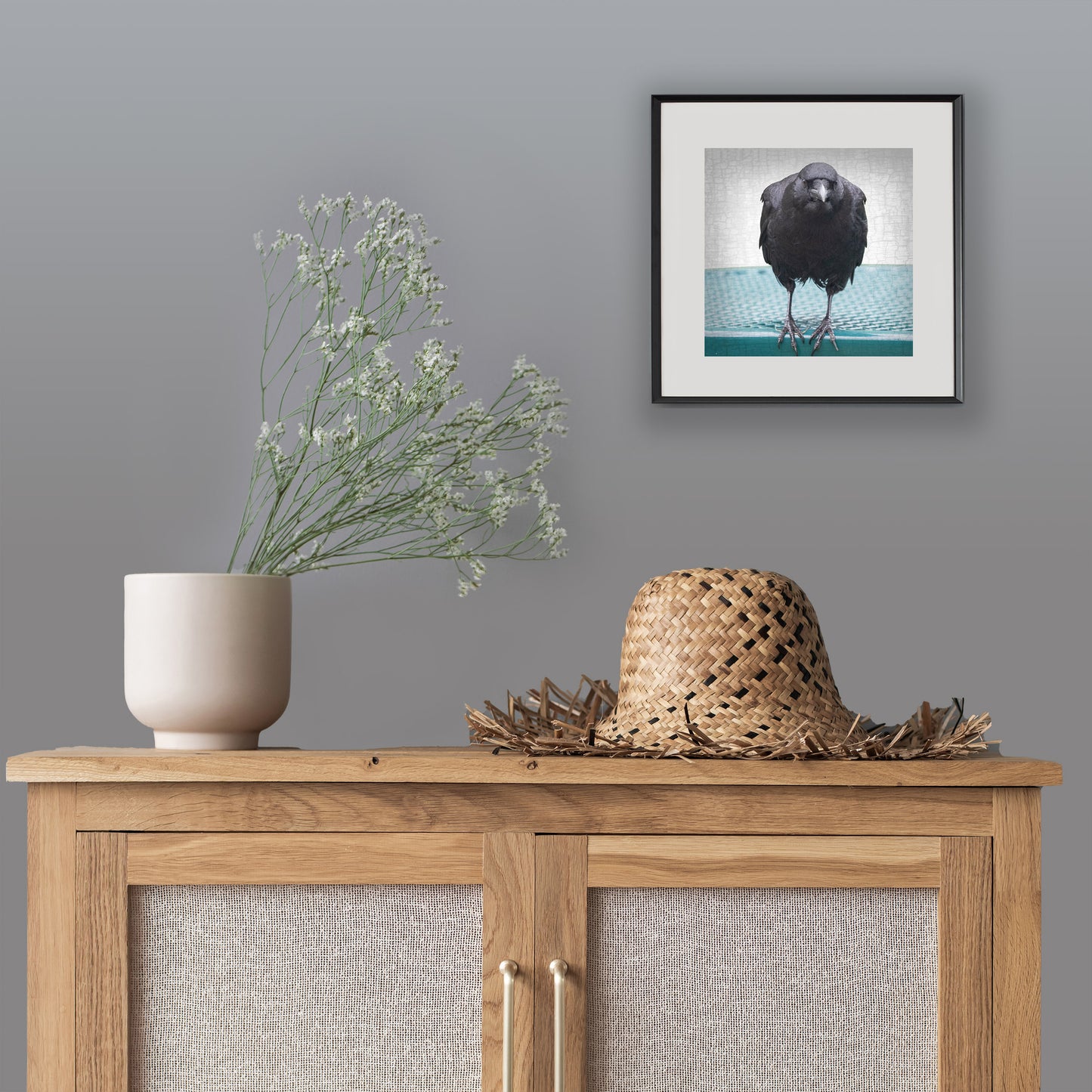 PICNIC TABLE CROW - Fine Art Print, Crow Portrait Series