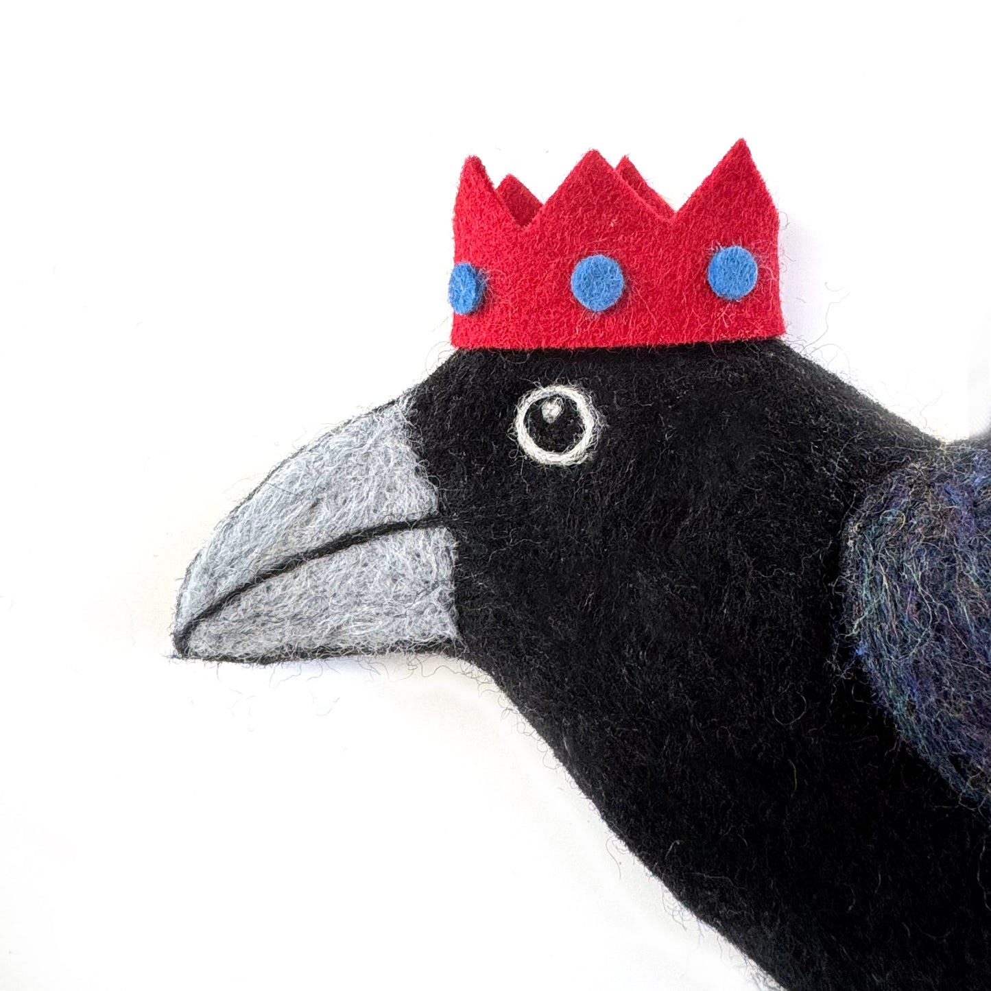 MILLINERY CROW-2 Wool Needle-Felted Crow Wall Art