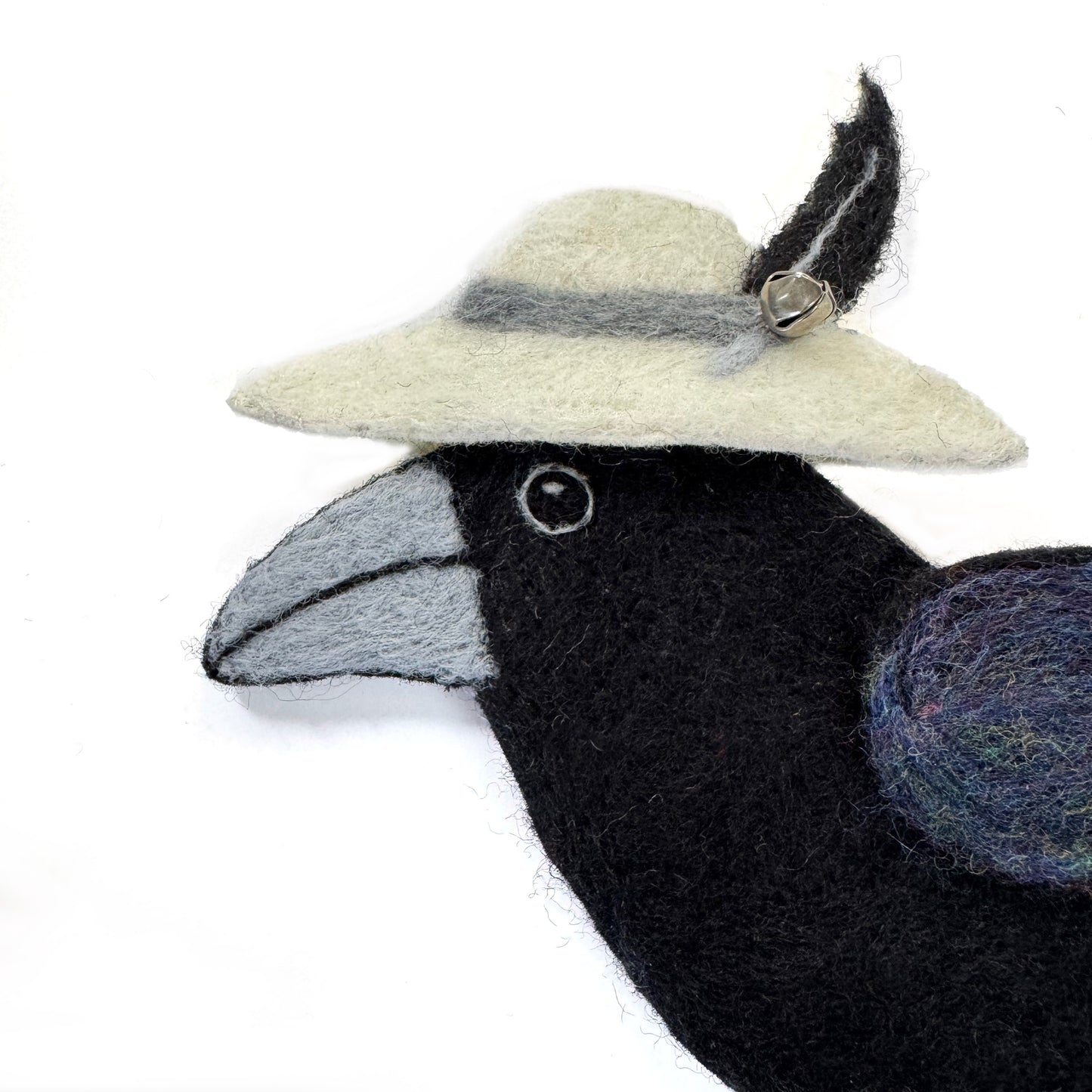 MILLINERY CROW-3 Wool Needle-Felted Crow Wall Art