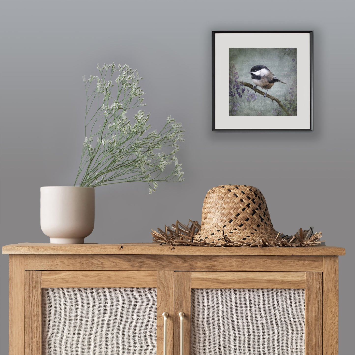 BLACK CAPPED CHICKADEE - Fine Art Print, Garden Birds Series