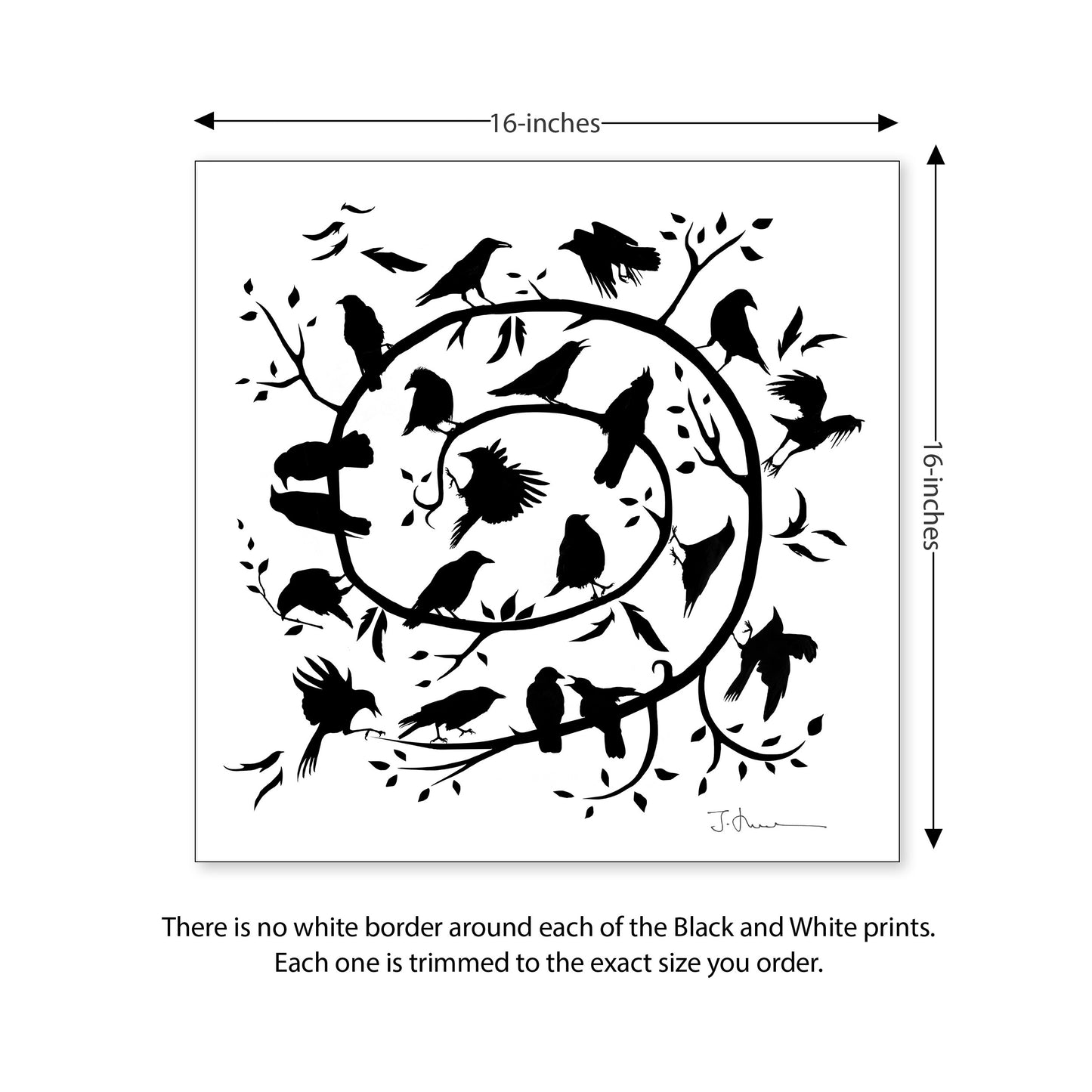 CROW DANCE — Black & White Print