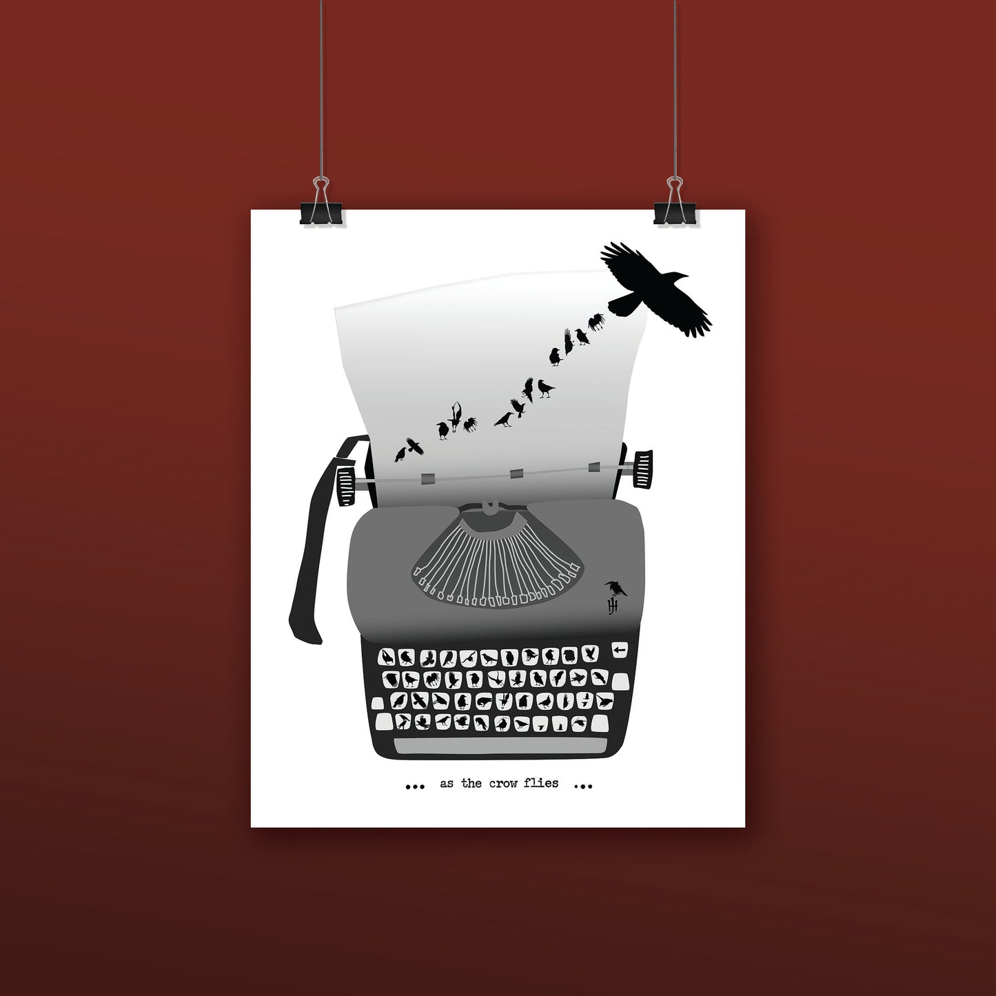 AS THE CROW FLIES — Black & White Print