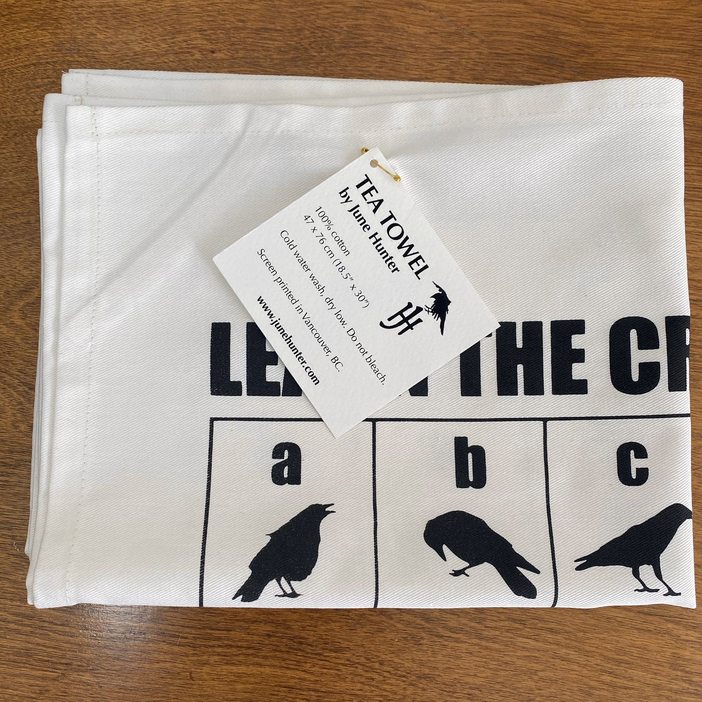 LEARNING THE CROWPHABET - Tea Towel