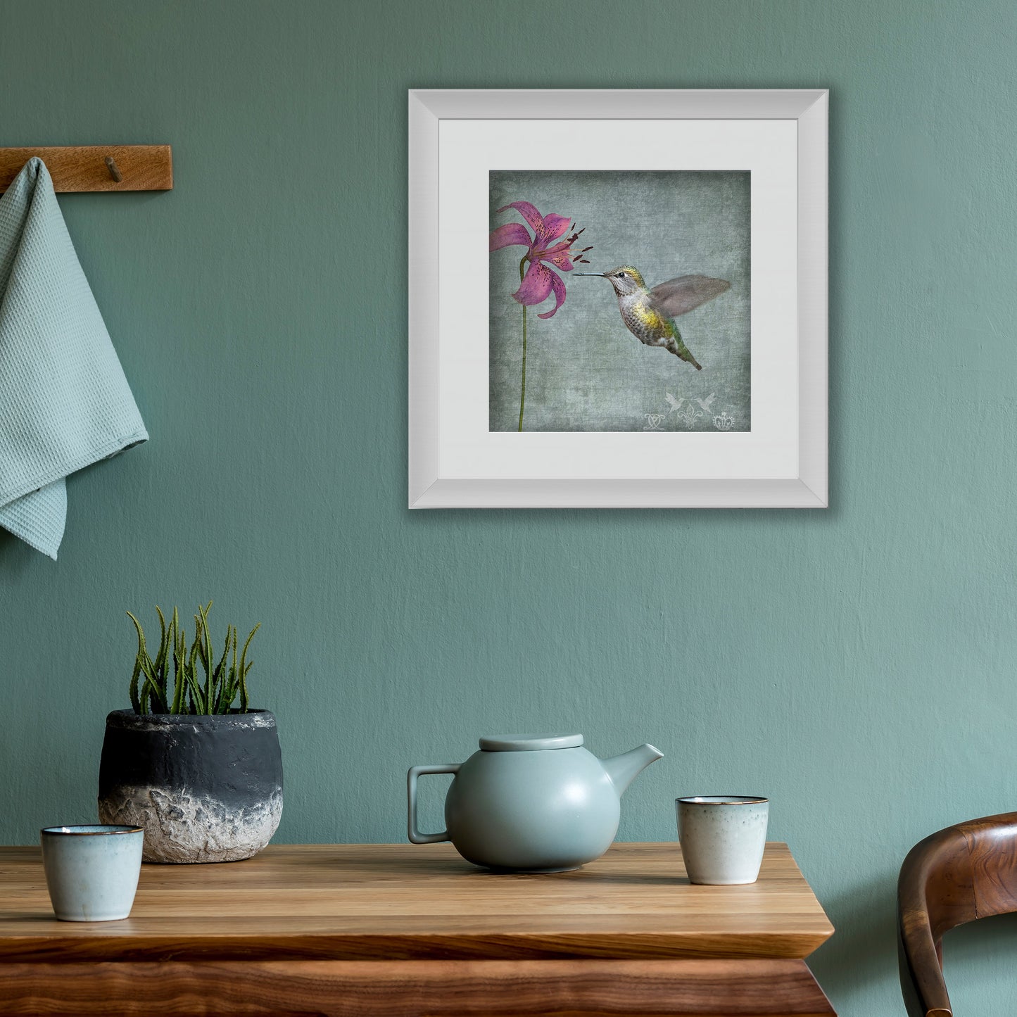 LILY HUMMINGBIRD - Fine Art Print, Garden Birds Series