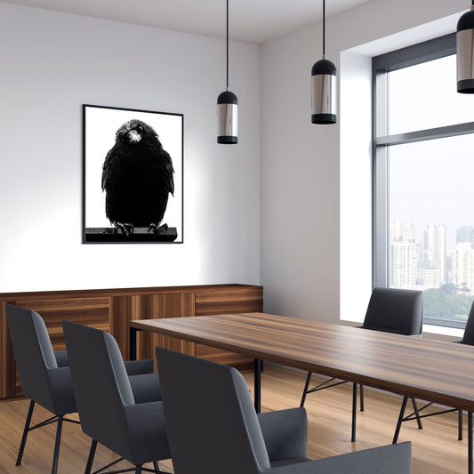 PHILOSOPHER CROW — Black & White Print