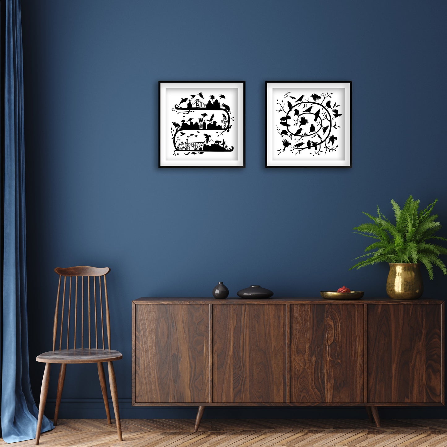 CROW DANCE — Black & White Print