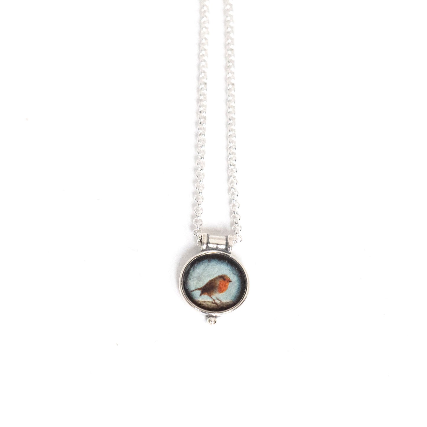 ENGLISH ROBIN - Miniature Pendant, Nature Jewelry
