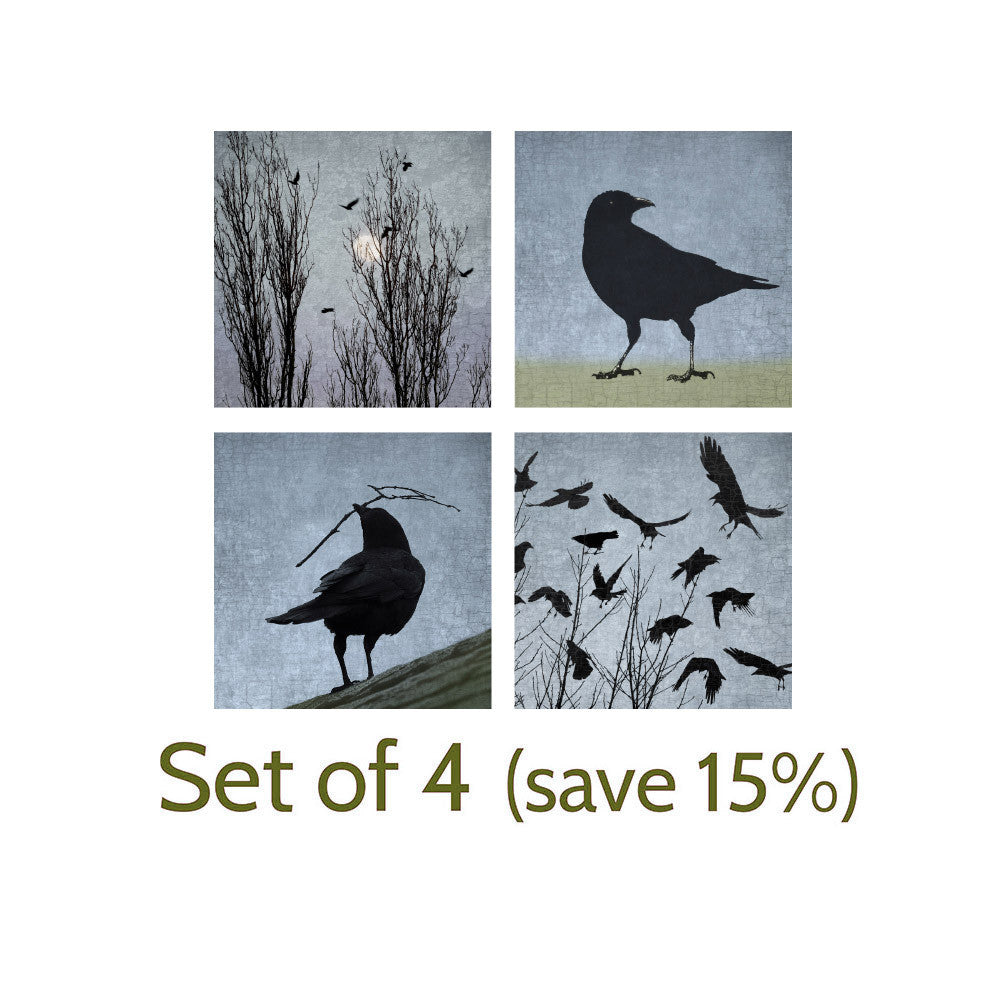 LOVE'S DELICATE BALANCE - Fine Art Print, Blue Crow Series