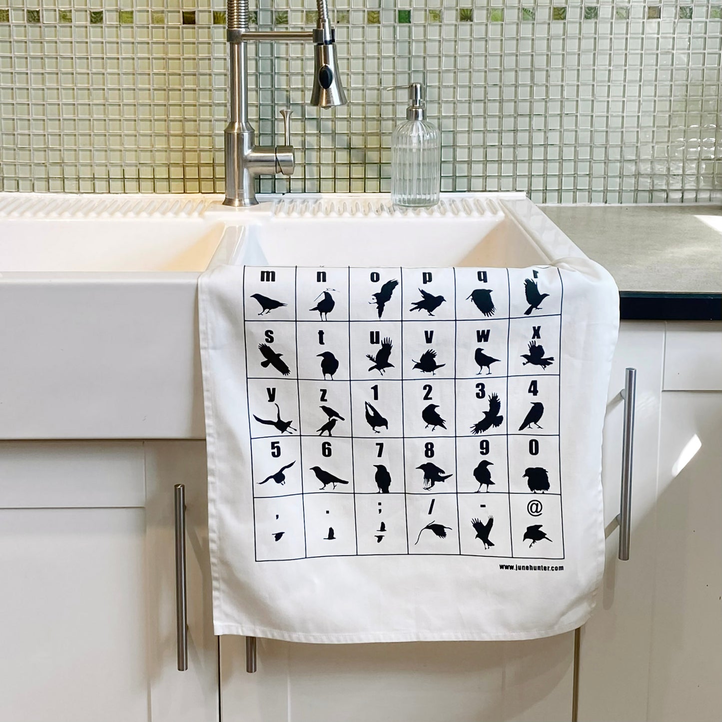 LEARNING THE CROWPHABET - Tea Towel