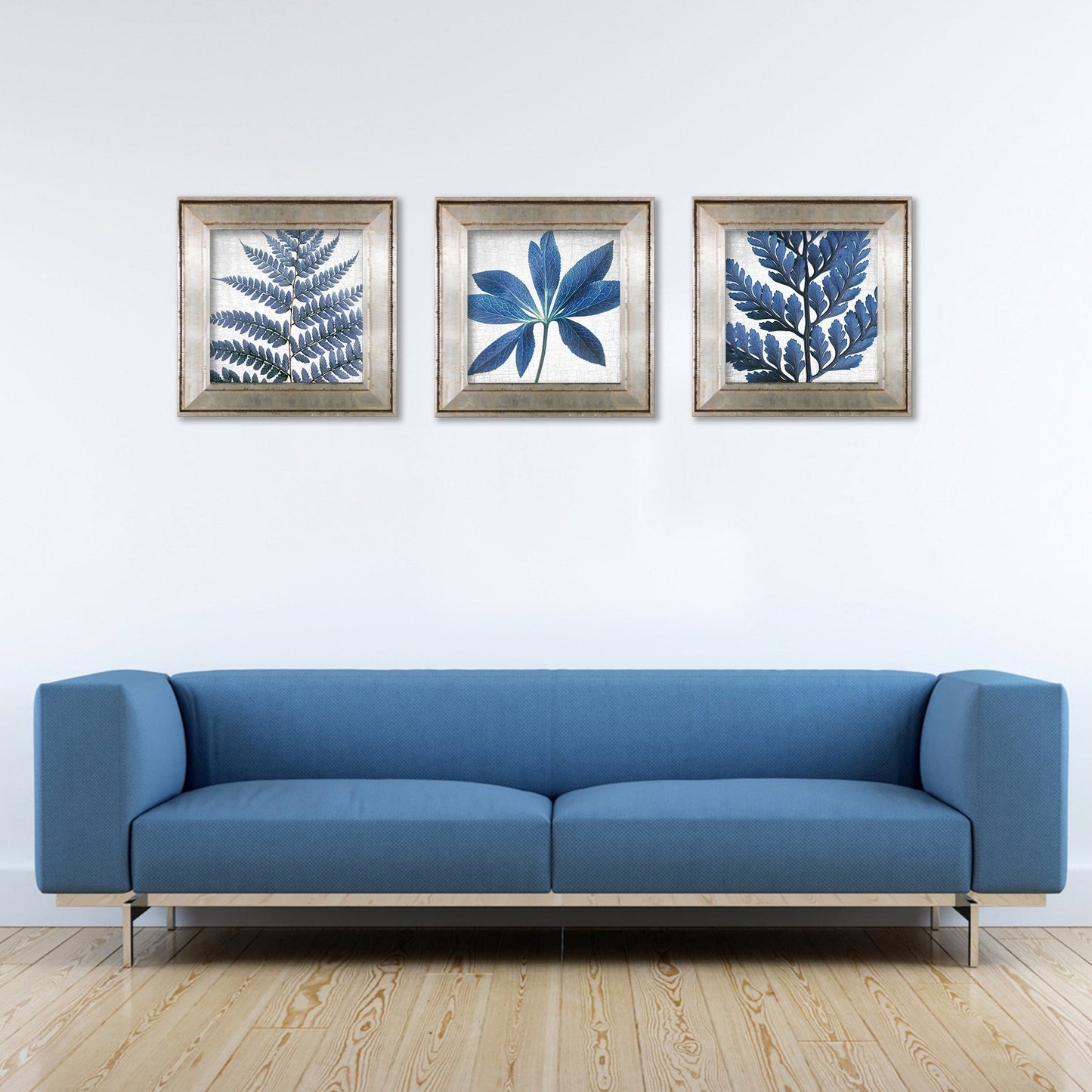 BLUE GHOST FERN - Fine Art Print, Botanical Blueprint