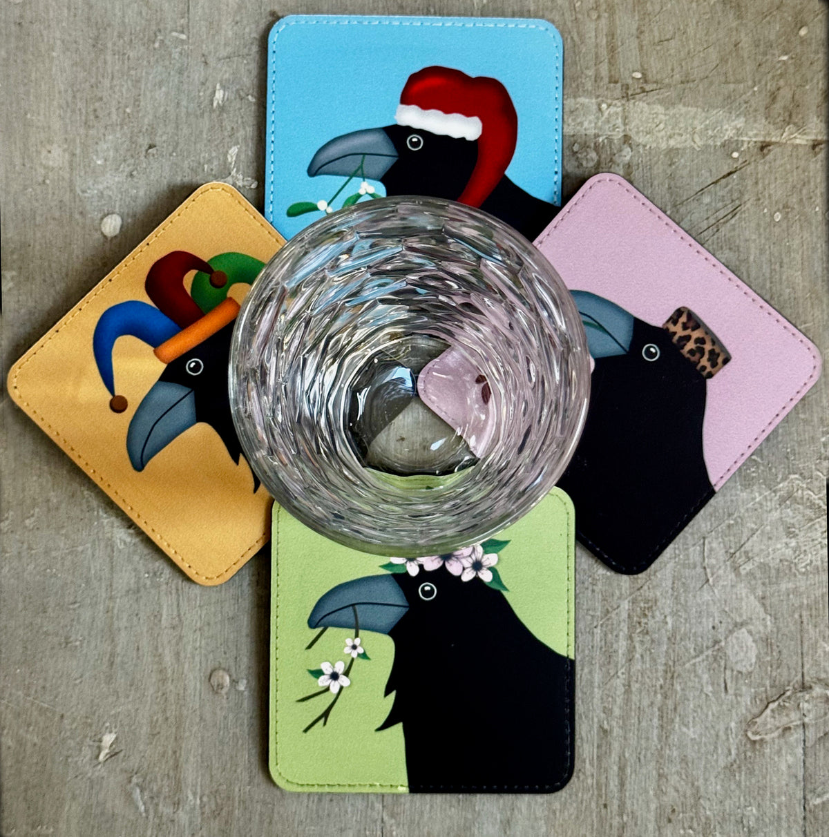 LEOPARDSKIN PILLBOX HAT RAVEN— Coaster