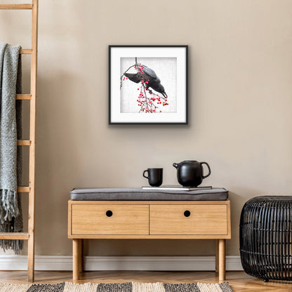 THE BERRY BANDIT - Fine Art Print, Crow Portrait Series