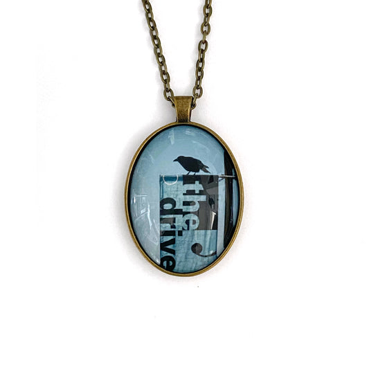 COMMERCIAL DRIVE WITH CROW - Large Glass Pendant - SALE