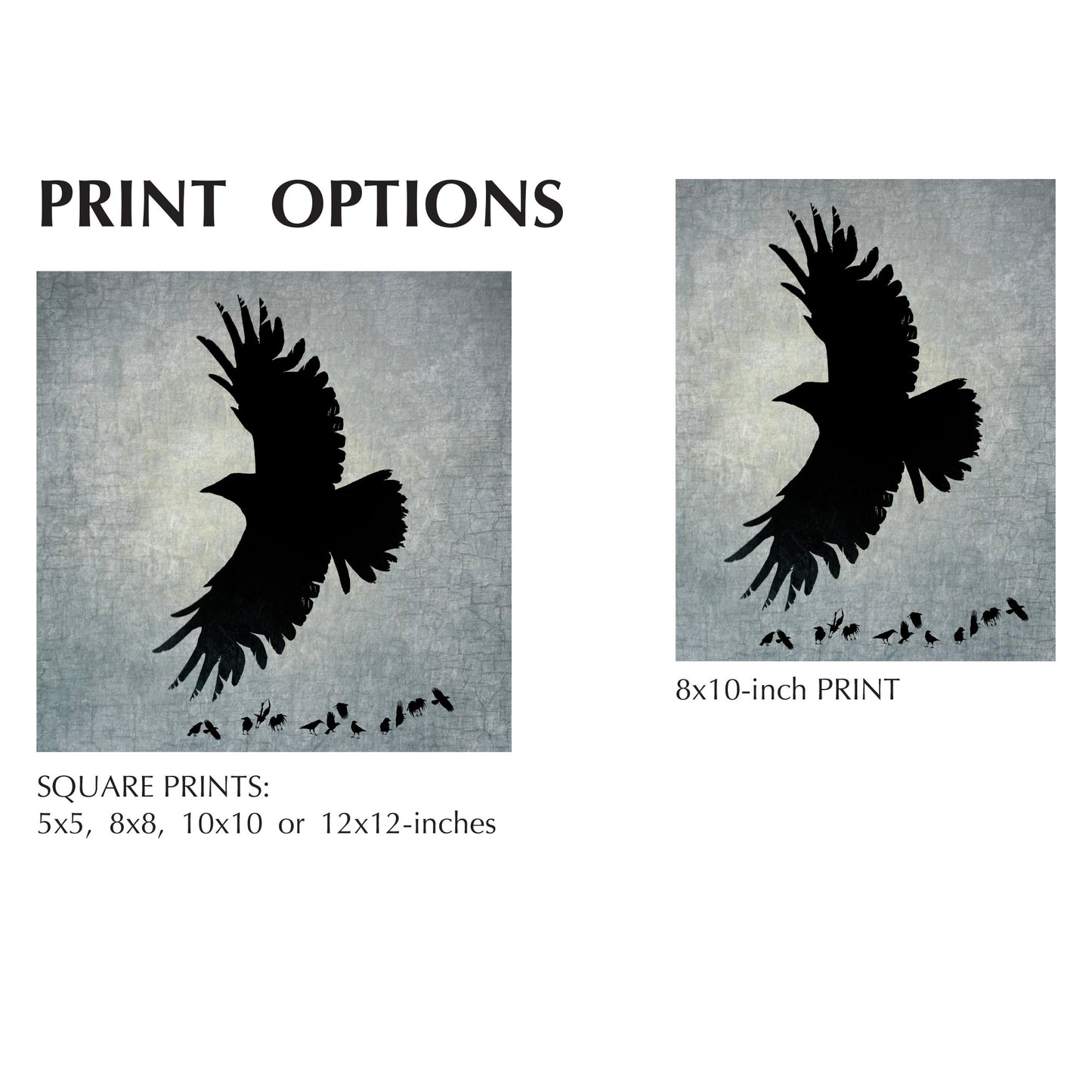 AS THE CROW FLIES - Fine Art Print, Blue Crow Series