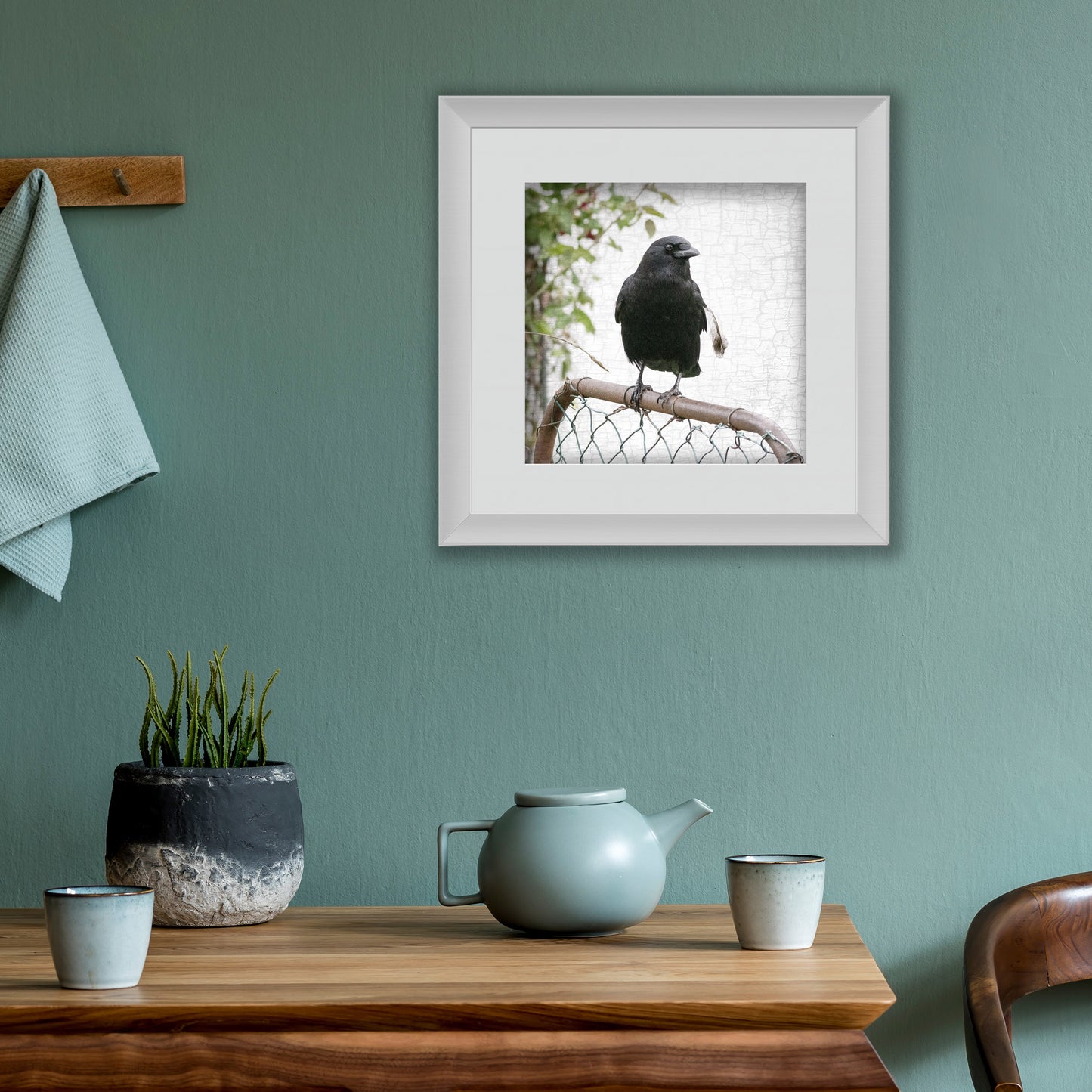 CROW AND GATE - Fine Art Print, Crow Portrait Series