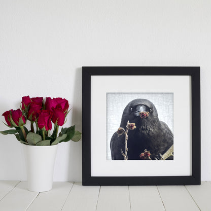 I GOT YOU FLOWERS ... - Fine Art Print, Crow Portrait Series