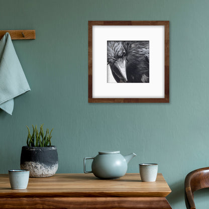 INTENSELY WET CROW - Fine Art Print, Crow Portrait Series
