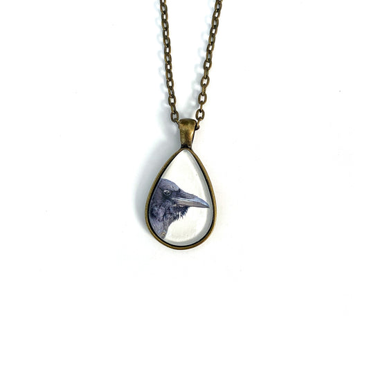 CROW PROFILE Teardrop-Shaped Glass Pendant - SALE