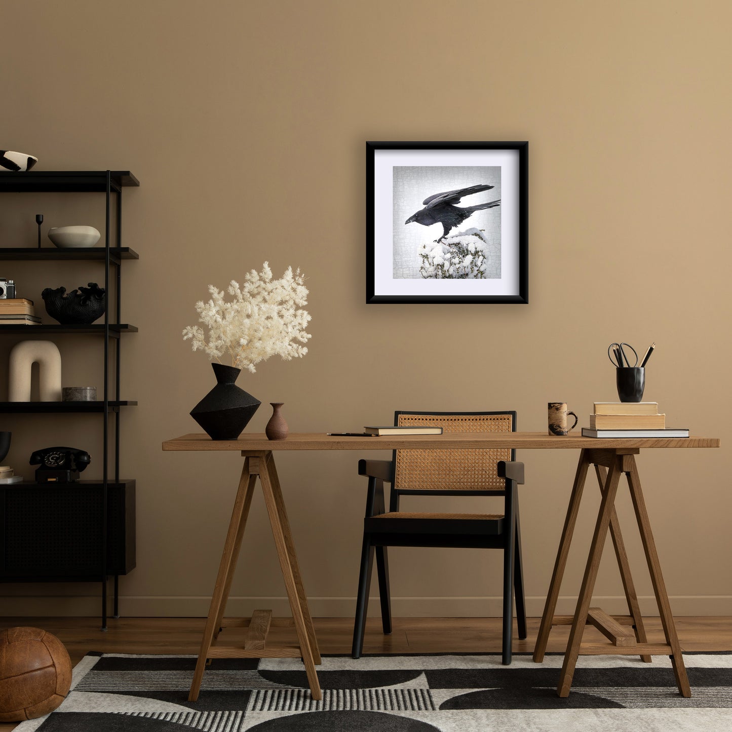 RAVEN LANDING - Fine Art Print, Raven Portrait Series