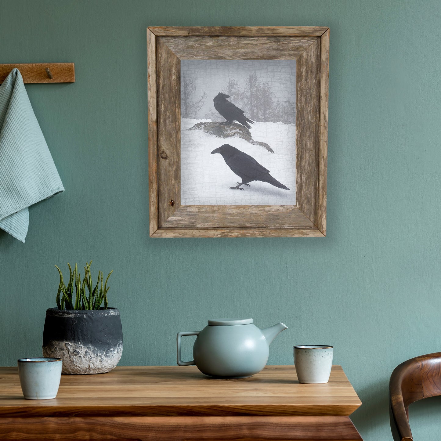 RAVENS-IN-A-MIST - Fine Art Print, Raven Portrait Series