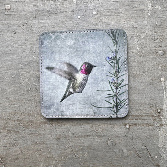 HUMMINGBIRD WITH ROSEMARY — Coaster