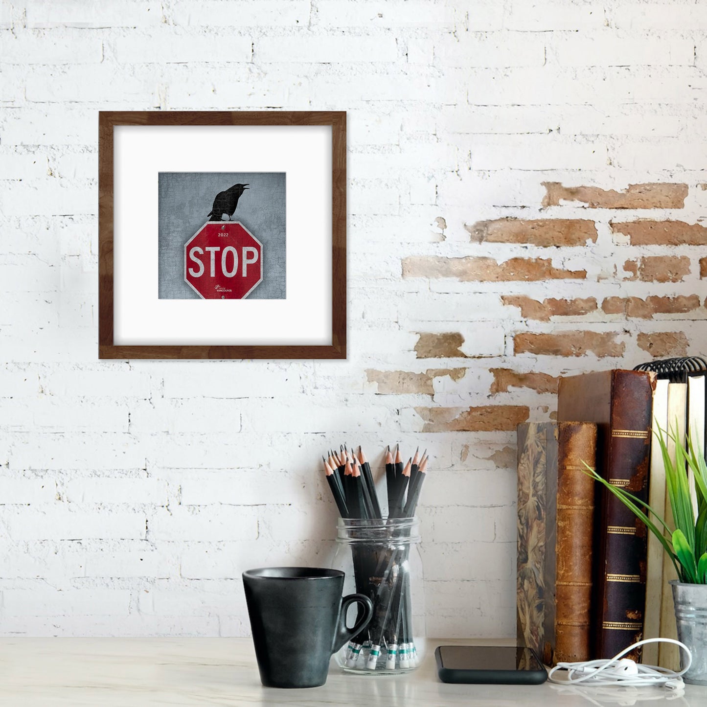 STOP, LOOK AND LISTEN - Fine Art Print, Blue Crow Series