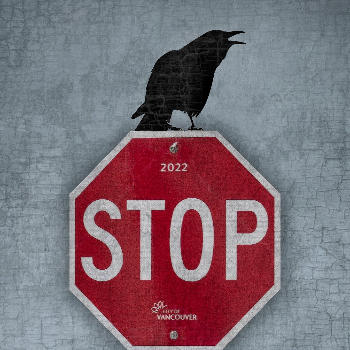 STOP, LOOK AND LISTEN - Fine Art Print, Blue Crow Series