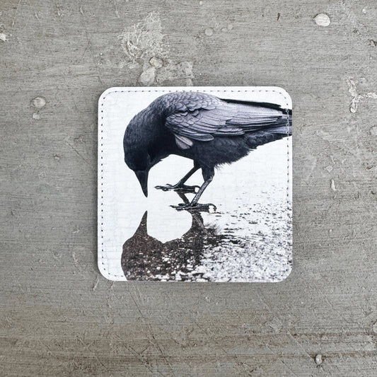 SELF-REFLECTION CROW — Coaster