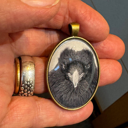 THE WATCHER - Large Glass Pendant