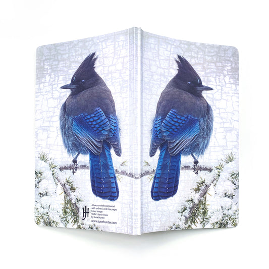 STELLER'S JAY IN SNOW - Notebook by June Hunter