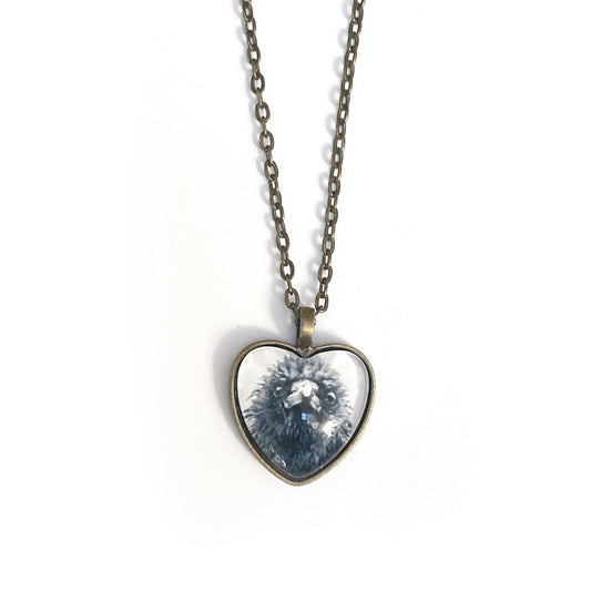 FRAZZLED CROW Heart-Shaped Glass Pendant - SALE