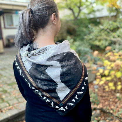 RAVENS ON CEDAR — Square Scarf