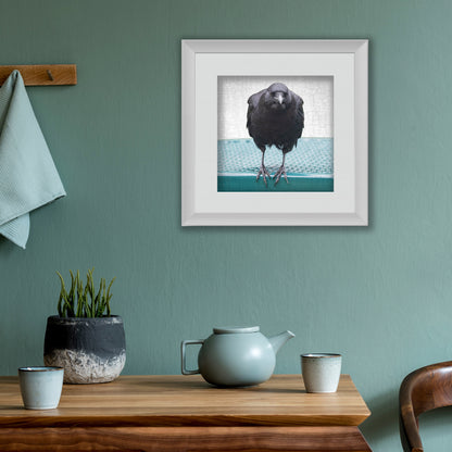 PICNIC TABLE CROW - Fine Art Print, Crow Portrait Series