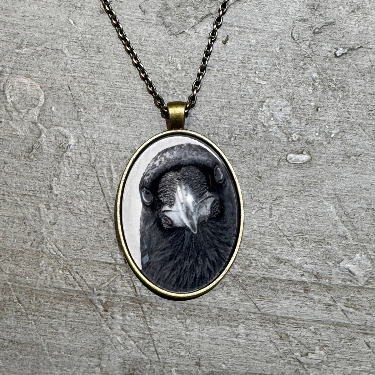 POP-UP RAVEN - Large Glass Pendant