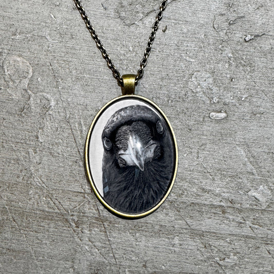 POP-UP RAVEN - Large Glass Pendant