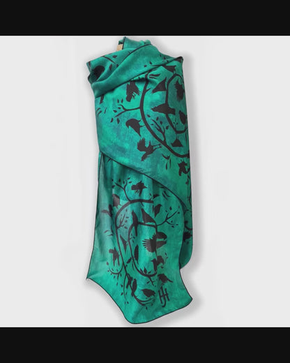 SUMMER CROW DANCE - Long Silk Scarf Pre-Order