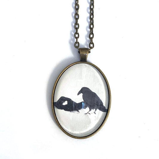RAVEN LOVE - Large Glass Pendant - SALE