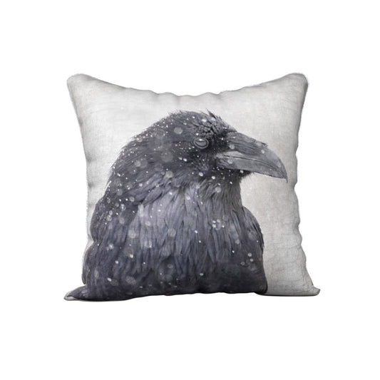 SNOW GLOBE RAVEN — Raven Cushion Cover