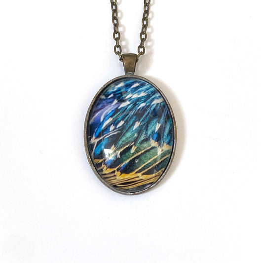 STARLING FEATHERS - Large Glass Pendant - SALE