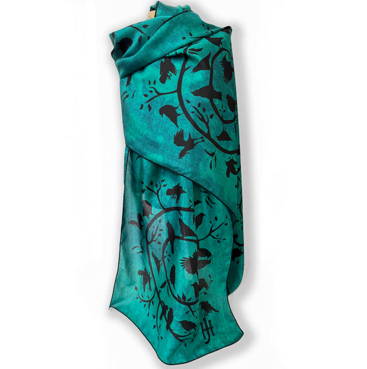 SUMMER CROW DANCE - Long Silk Scarf Pre-Order