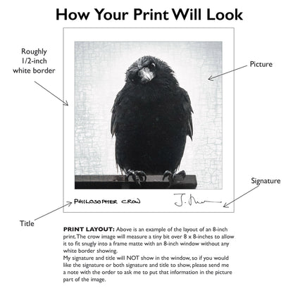 CROW AND RUST - Fine Art Print, Crow Portrait Series