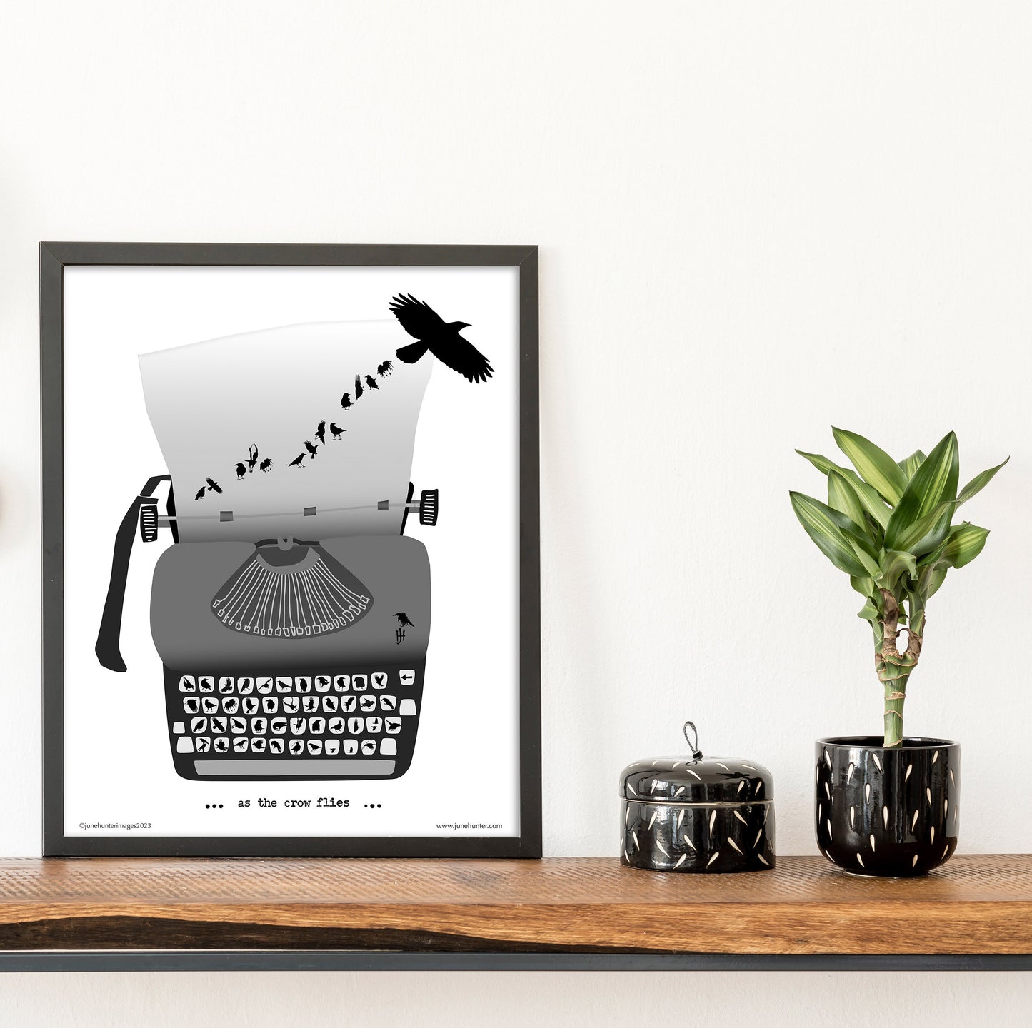 AS THE CROW FLIES — Black and White Poster - SALE